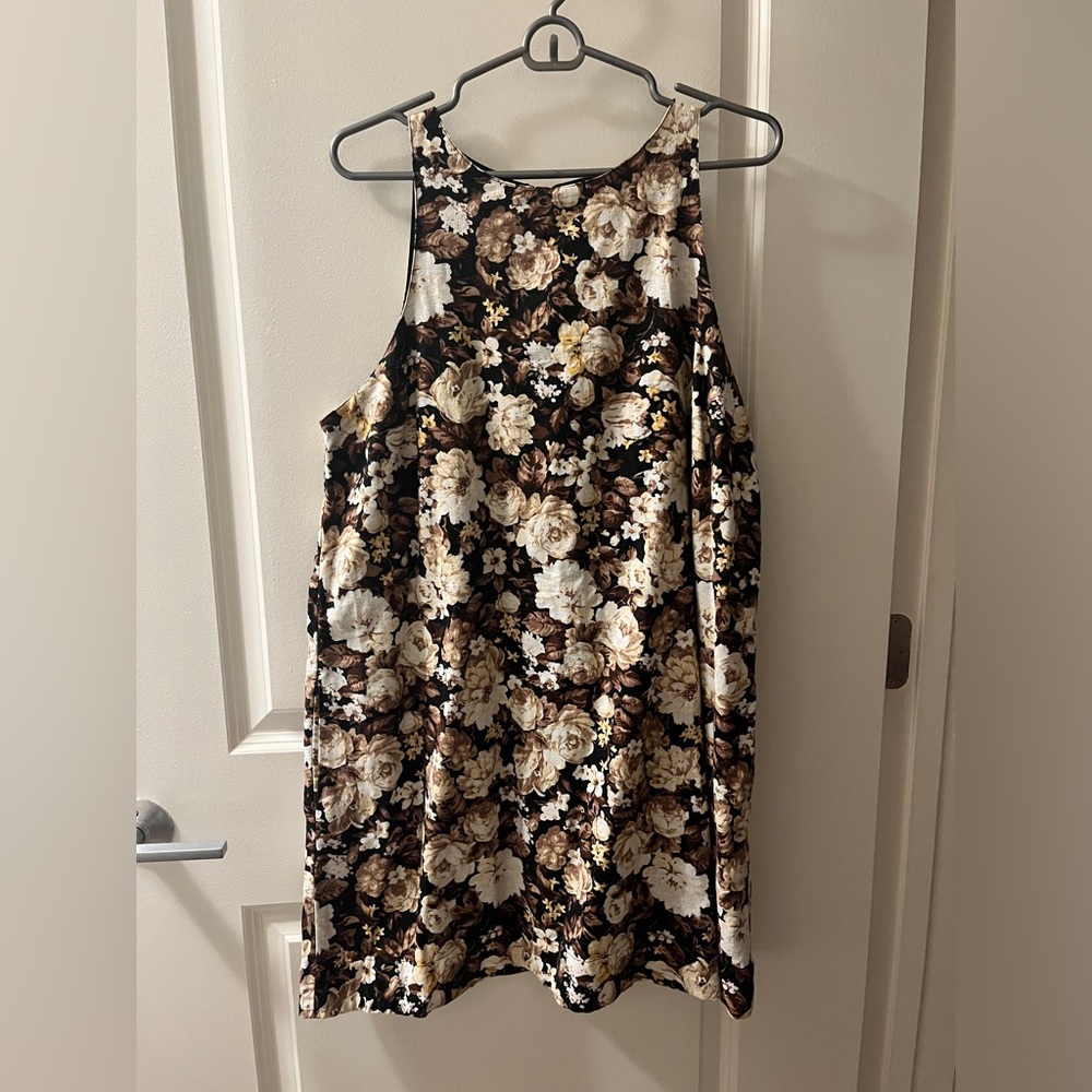 Abercrombie & Fitch High-Neck Linen-Blend Mini Dress